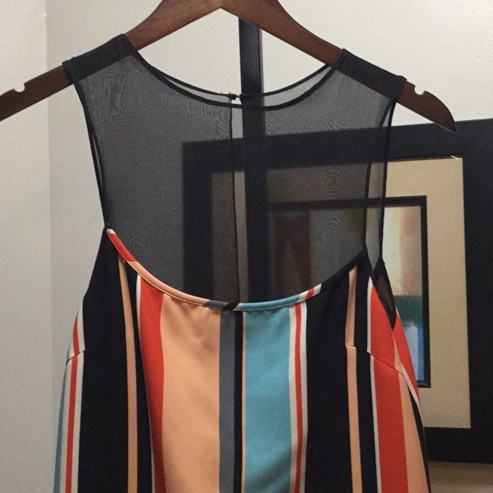 Opening Ceremon Sleeveless Sheer-yoke Stri… - Picture 2 of 7